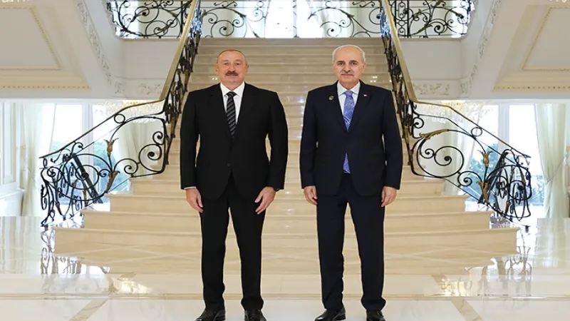 Azerbaycan Cumhurbaşkanı Aliyev, Kurtulmuş'u kabul etti